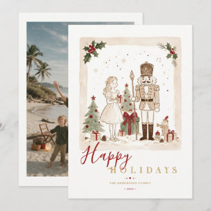 Gold Vintage Nutcracker Christmas Photo TMF26 Holiday Card