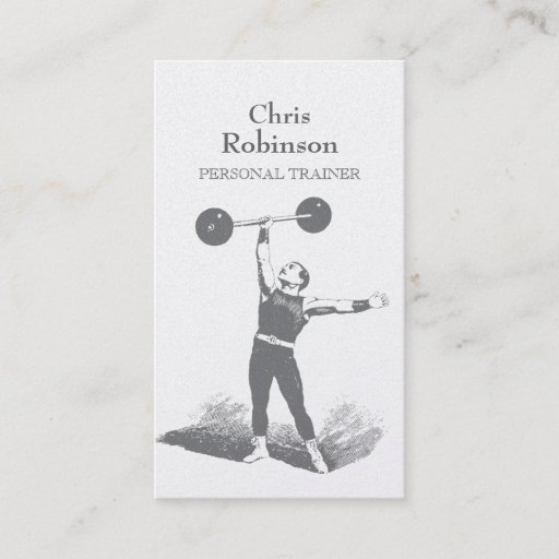 Customizable Gold Vintage Personal Trainer Business Card