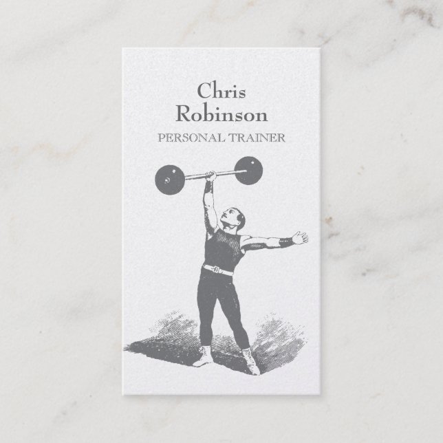 Gold Vintage Personal Trainer Business Card (Front)