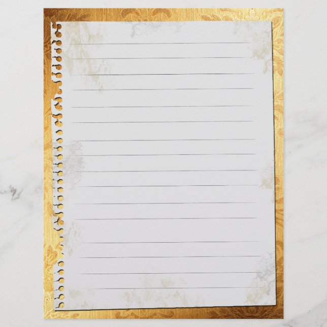 Gold Vintage Recipe Binder Inserts Flyer (Front)