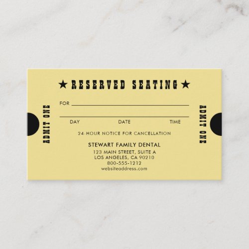 Gold Vintage Reserved Seating Dental Appointment