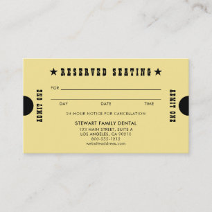 Gold Vintage Reserved Seating Dental Appointment Card