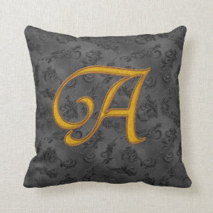 Gold Vintage Rose A Throw Pillow