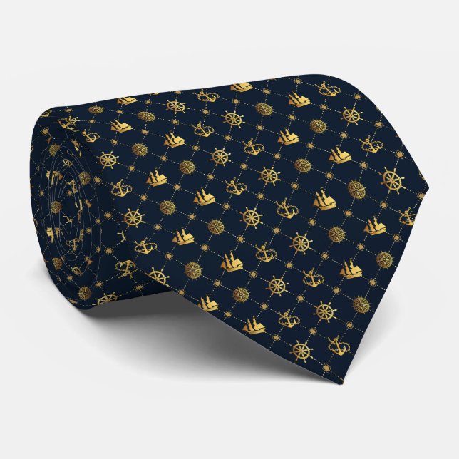 Gold Vintage Sailor Neck Tie (Rolled)