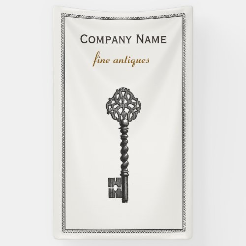 Gold Vintage Skeleton Key Antique Furniture Store Banner