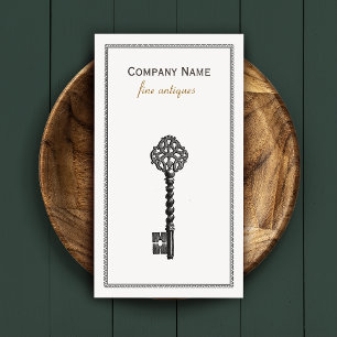 Gold Vintage Skeleton Key Antique Furniture Store Business Card