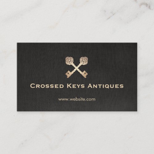 Gold Vintage Skeleton Key Antique Store Business Card