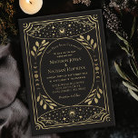 Gold Vintage Tarot Card Gothic Wedding Invitation<br><div class="desc">Reveal your wedding destiny with this tarot-inspired invitation. With this mystical black and gold design,  these invites bring an enchanting touch to your special day. Perfect for couples looking to add a hint of magic and mystery. NOTE: The gold featured in this design is NOT real foil.</div>