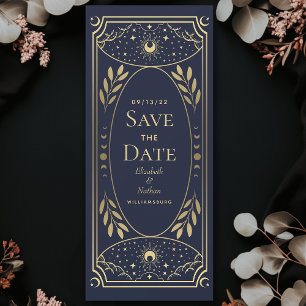 Gold Vintage Tarot Gothic Wedding Save the Date Invitation