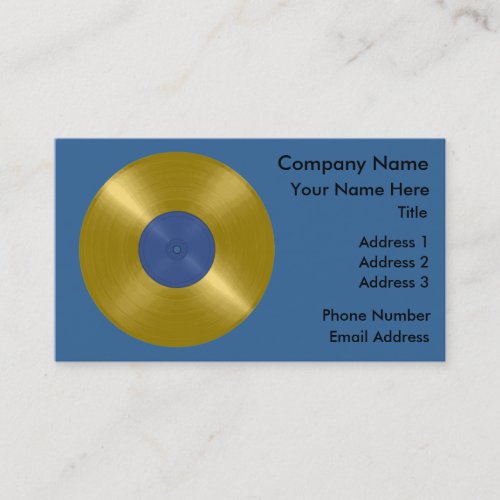 Gold Record with Blue Label Business Cards