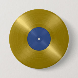 Gold Vinyl Record Album Button