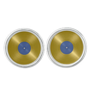 Gold Vinyl Record Album Cufflinks