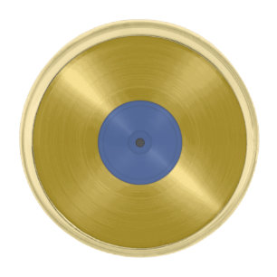 Gold Vinyl Record Album Finish Lapel Pin