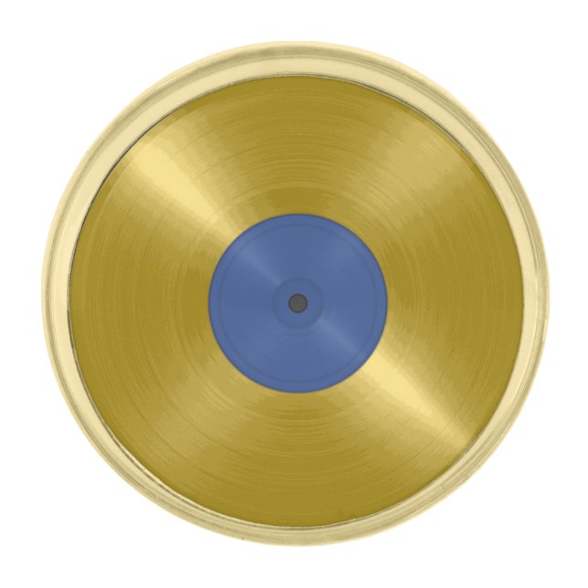 Gold Vinyl Record Album Gold Finish Lapel Pin (Front)