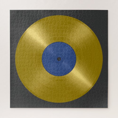 Gold Vinyl Record Album Jigsaw Puzzle