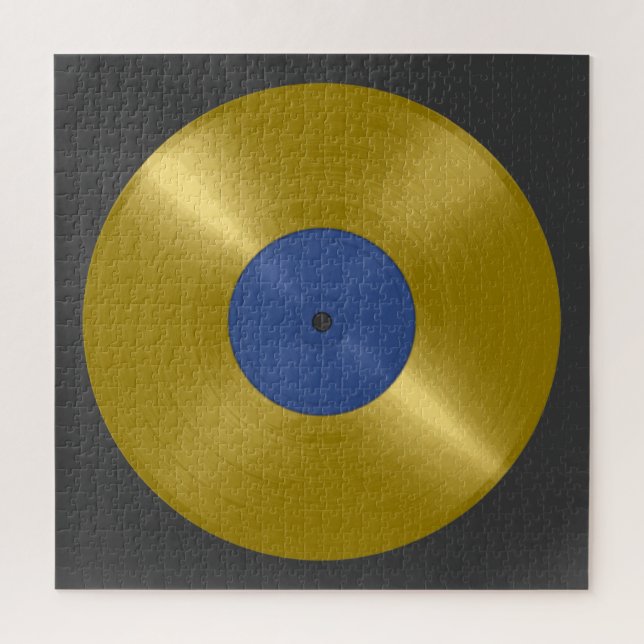 Gold Vinyl Record Album Jigsaw Puzzle (Vertical)