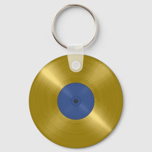 Gold Vinyl Record Album Keychain