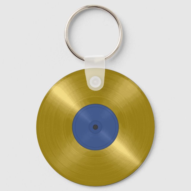 Gold Vinyl Record Album Keychain (Front)