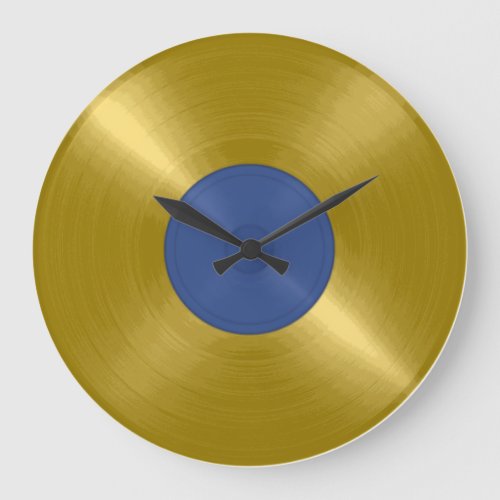 Gold Vinyl Record Album Large Clock