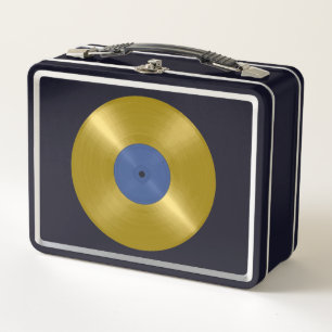 Gold Vinyl Record Album Metal Lunch Box