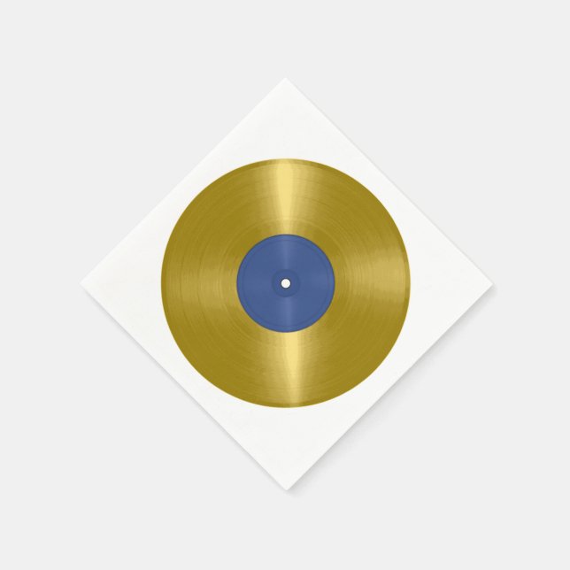 Gold Vinyl Record Album Napkins (Corner)
