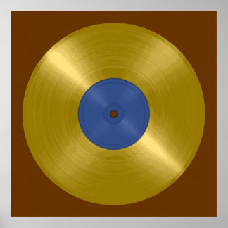 Gold Vinyl Record Album Poster