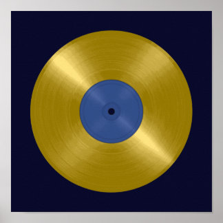 Gold Vinyl Record Album Poster