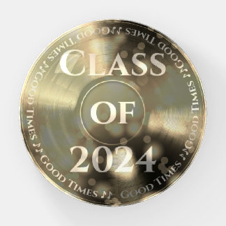 Gold Vinyl Record Class of Paperweight