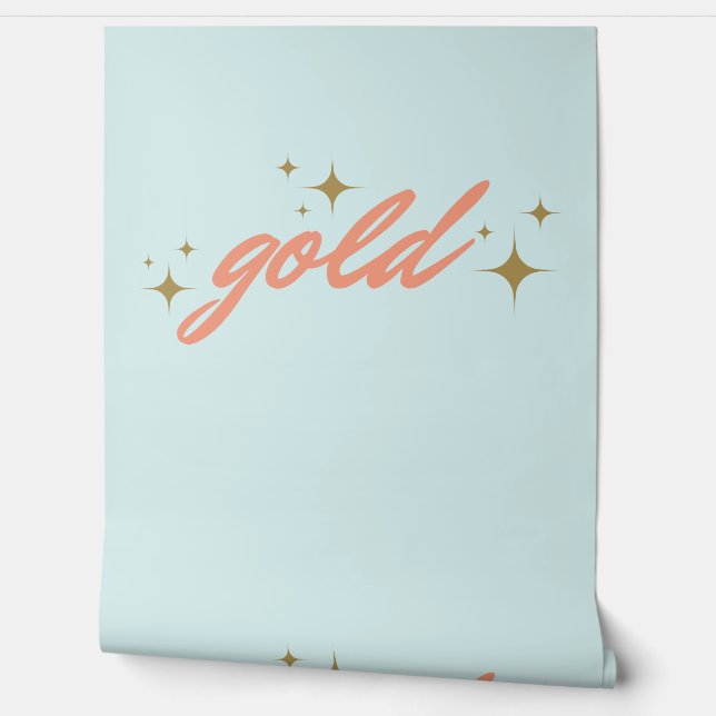 gold vinyl wallpaper  (Unrolling)