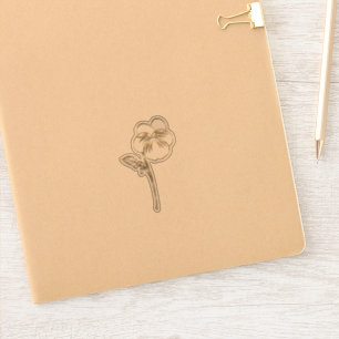 Gold Violet Pansy Flower Sticker