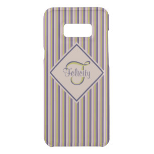 Gold, Violet, Purple & Pink Stripes Monogram Uncommon Samsung Galaxy S8+ Case