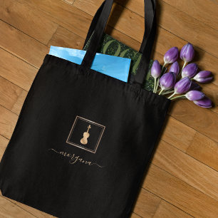 Gold Violin Elegant Musician  Tote Bag