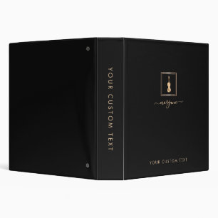 Gold Violin Elegant Script Musician 3 Ring Binder