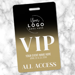 Gold VIP All Access Pass Event Badge