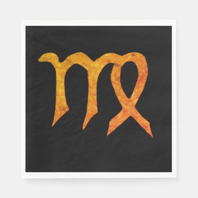 Gold Virgo Astrology Sign Custom Napkins (Front)