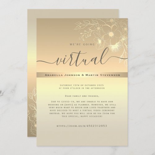 Gold Virtual Wedding Invitation