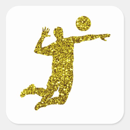 Gold Volleyball Sticker