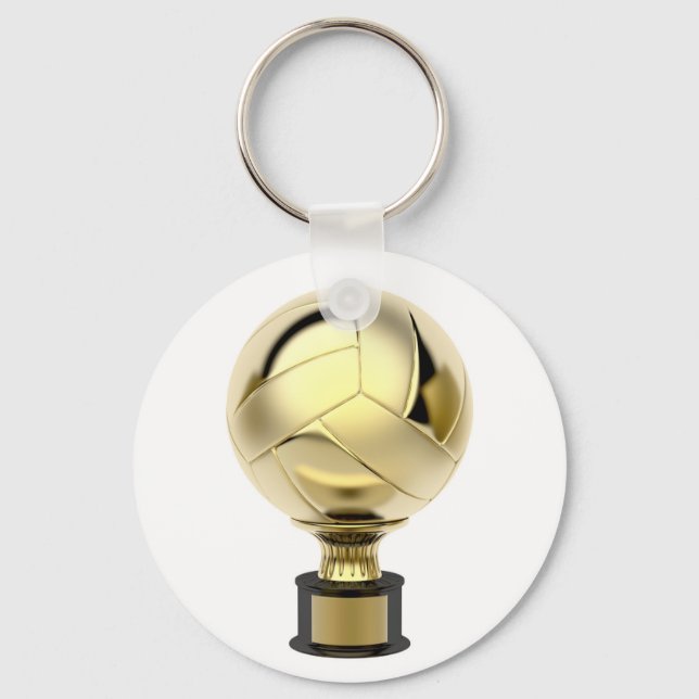 Gold volleyball trophy keychain (Front)