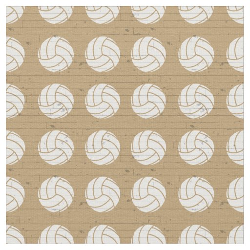 Gold Volleyball Wood Floor Patterned Fabric
