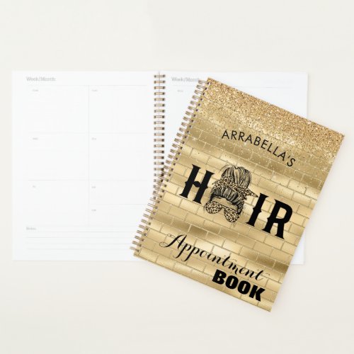 Gold Wall Hair Stylist Appointment Book Planner
