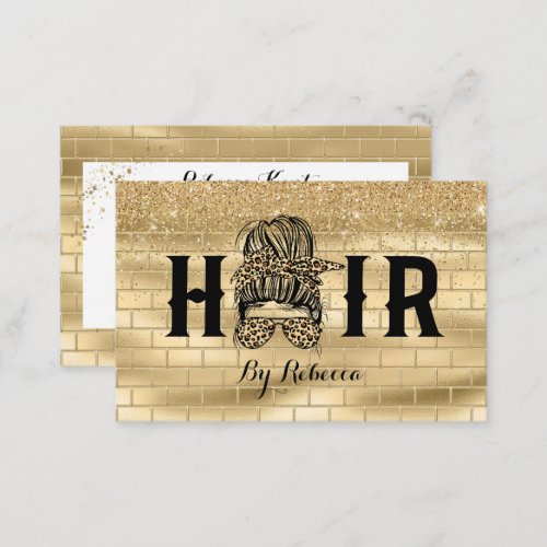Gold Wall Hair Stylist Salon Business Card        