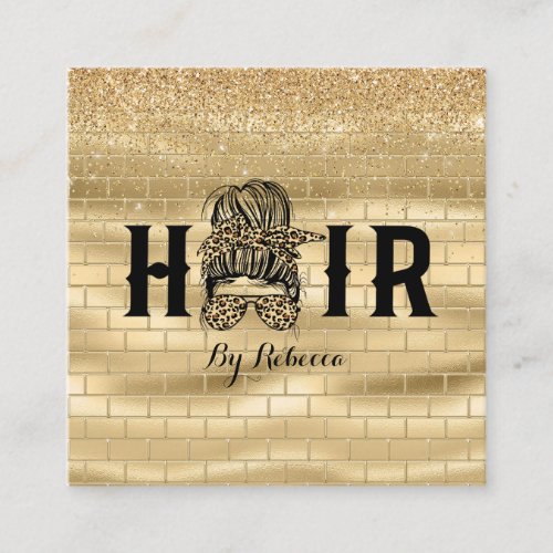 Gold Wall Hair Stylist Salon Business Card        