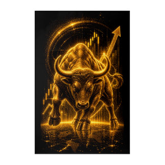 Gold Wall Street Bull Market Luxury Stock Acrylic Print