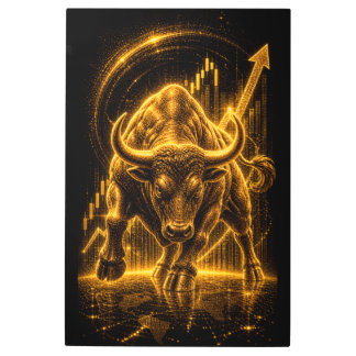 Gold Wall Street Bull Market Luxury Stock Metal Print