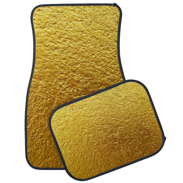 Gold wall texture designabstract, ancient, antique car floor mat (Set)