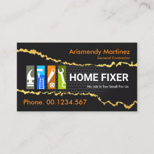 Gold Wallpaper Over Wire Mesh Remodeling Business Card