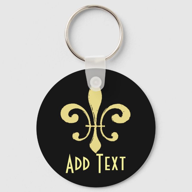 Gold Washout Fleur De Lis Keychain (Front)