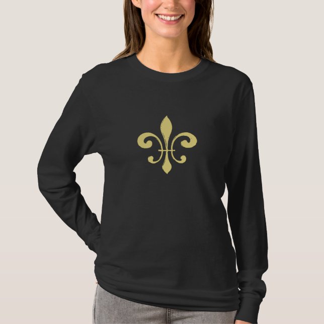 Gold Washout Fleur De Lis T-Shirt (Front)