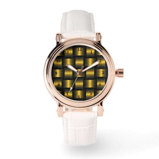 Gold Watch Golden Black Lattice (Front)