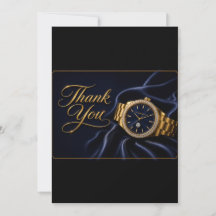 Gold Watch Thank You Card | Retirement Tribute